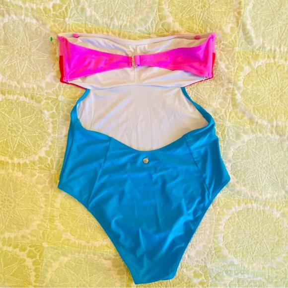 Diane Von Furstenburg color block one piece swimsuit - Picture 8 of 16
